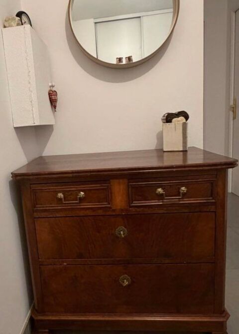 COMMODE D'EPOQUE RESTAURATION XIXe en RONCE DE NOYER Grasse (06)