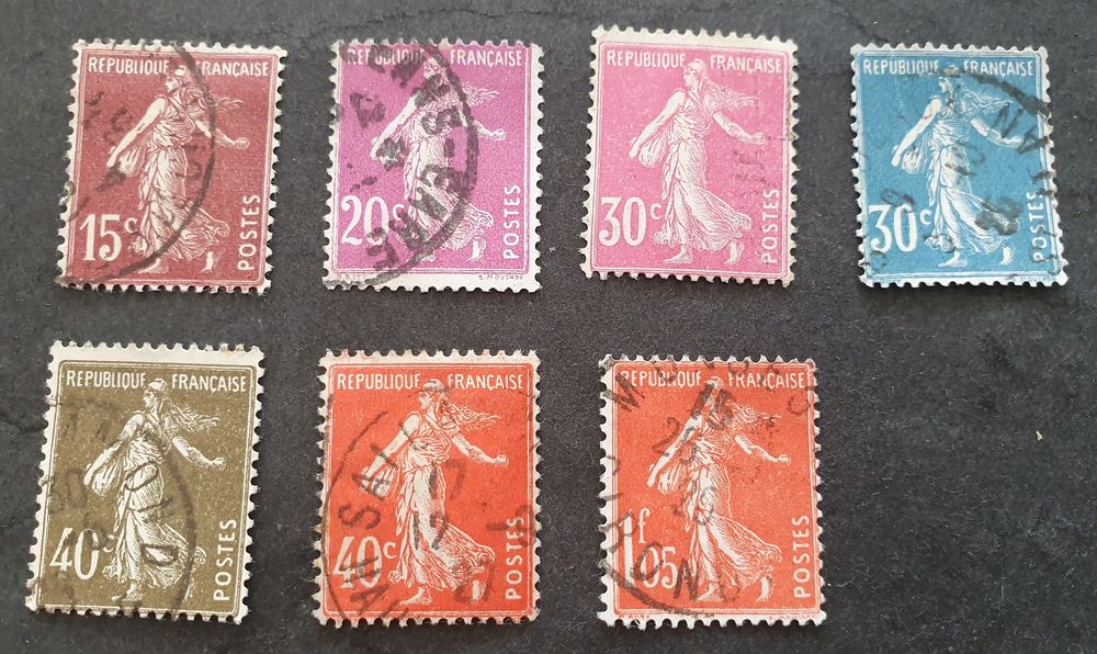 Timbres 189 &agrave; 195 s&eacute;rie France oblit&eacute;r&eacute;s 