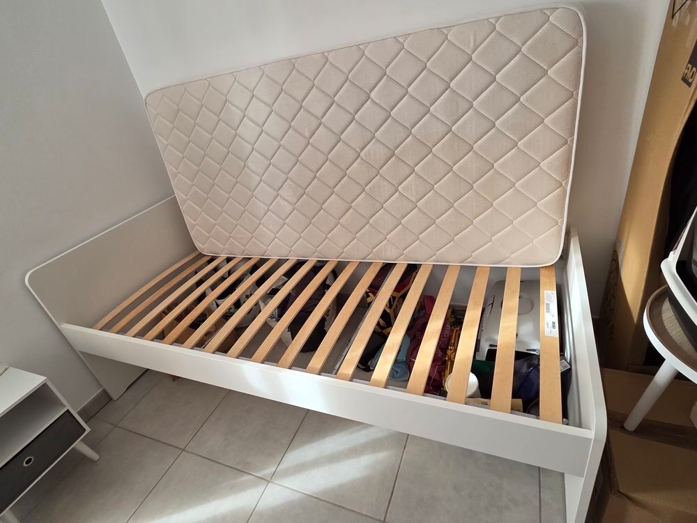 Lit 1 personne en bois blanc Mobilier enfants