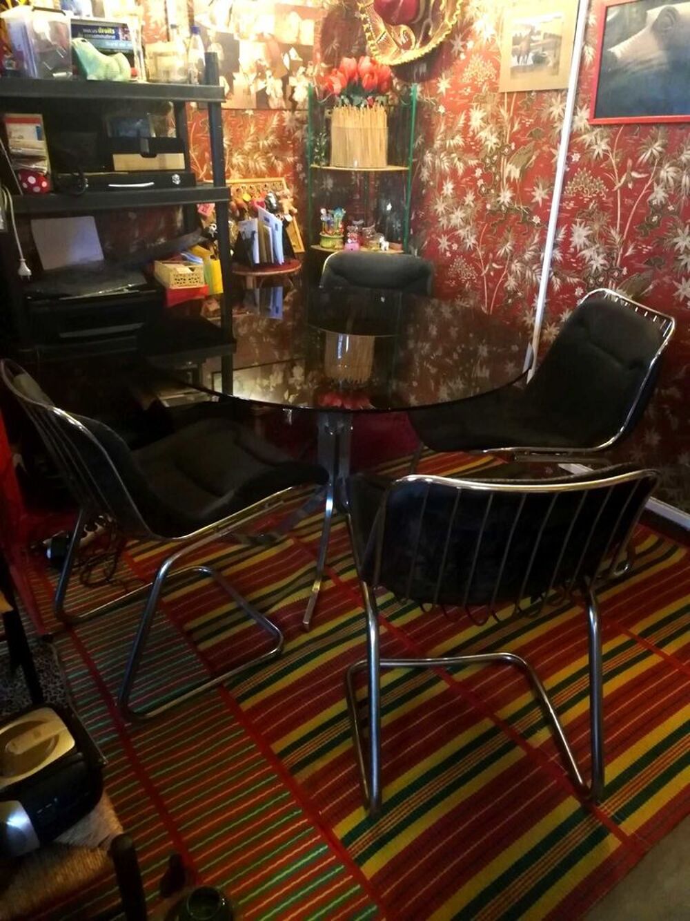 Table ronde Gastone Rinaldi + 4 chaises Meubles