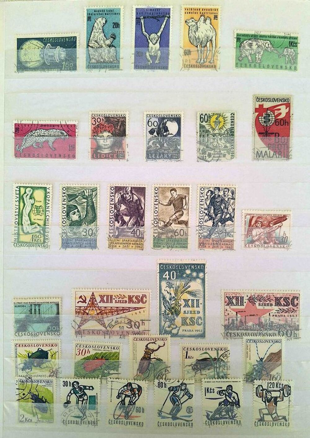 S&eacute;rie de timbres de collection de Tch&eacute;coslovaquie 