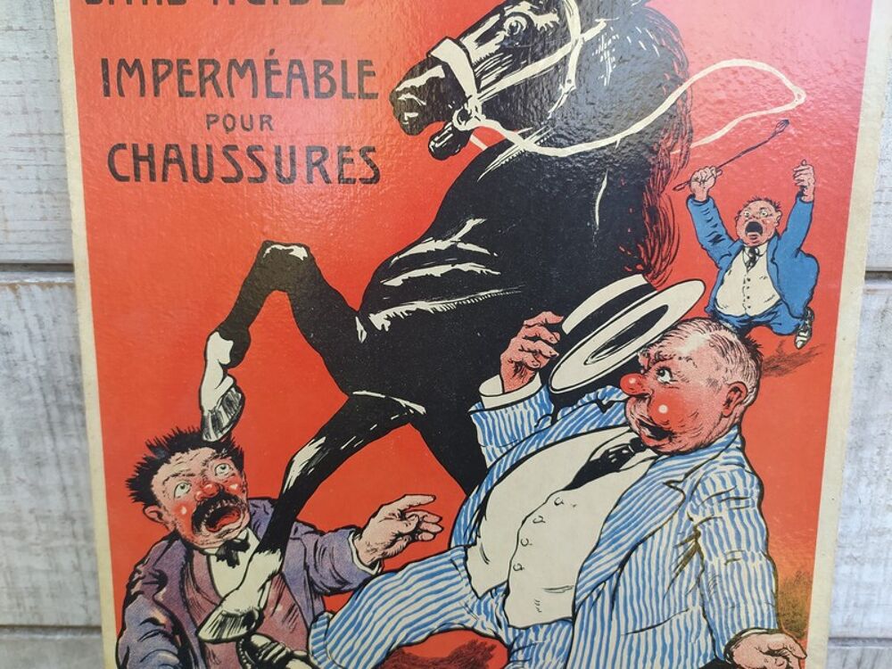 Ancien Carton Publicitaire Cirage Cr&ecirc;me Cheval Noir 