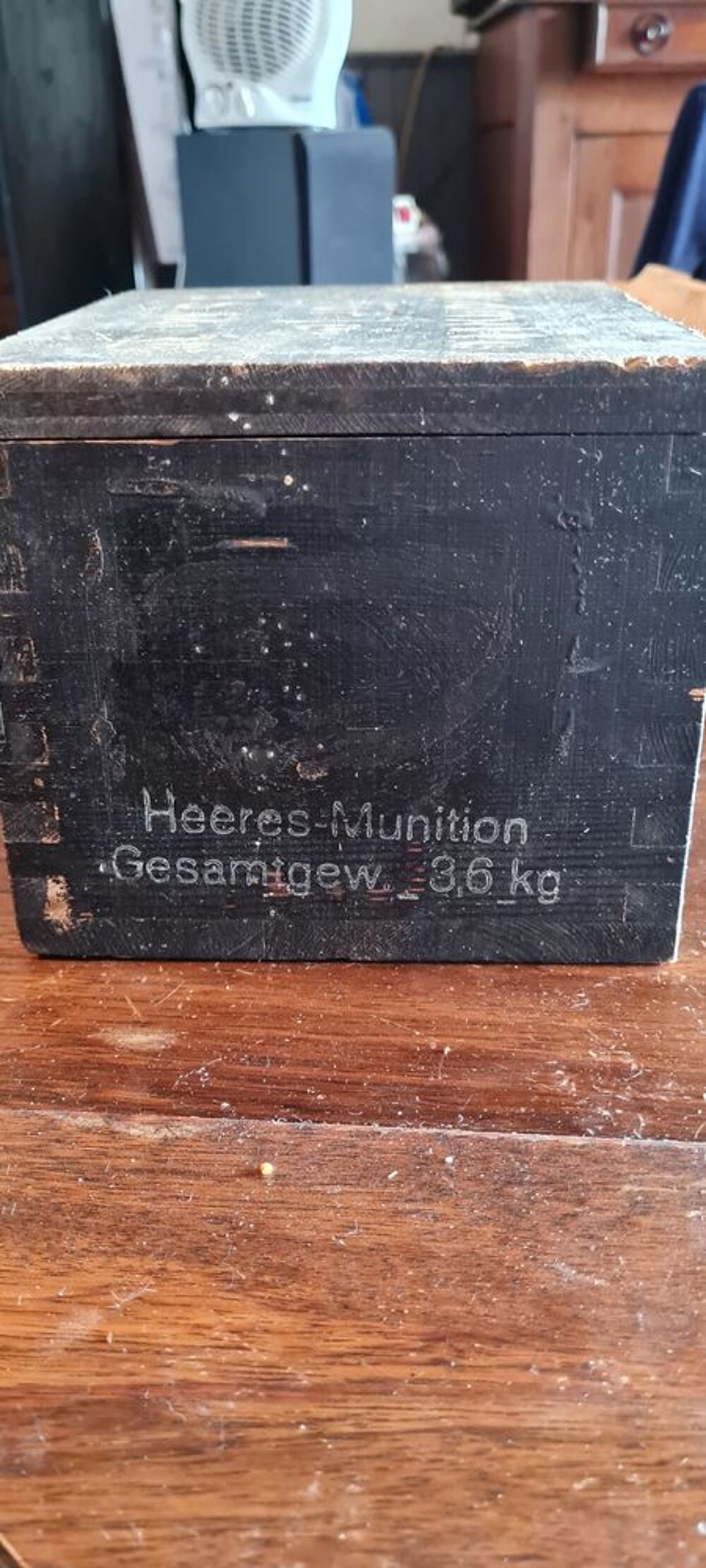 Bo&icirc;te allemande de munitions 1943 en bois 
