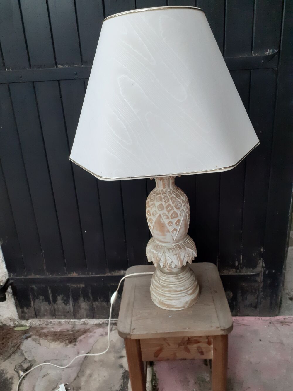 lampe &agrave; poser en bois&quot;ananas&quot; Dcoration