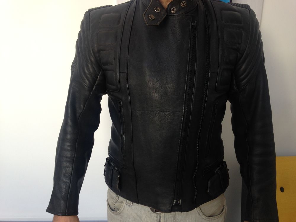 Blouson cuir moto homme Vêtements