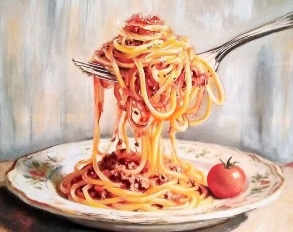 Tableau "spaghetti bolognese",cuisine italienne Décoration