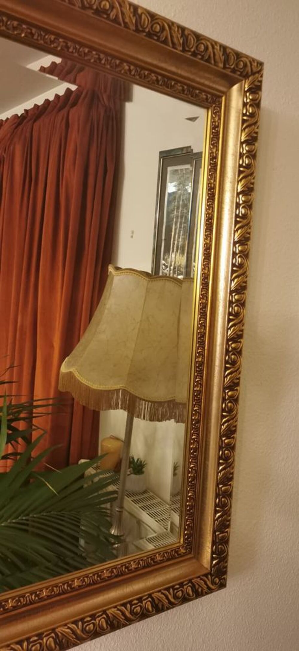 Grand miroir dor&eacute; style baroque antique Décoration
