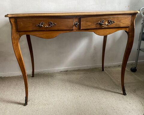 Bureau bois et cuir ancien style Louis XV 160 Le Pr-Saint-Gervais (93)