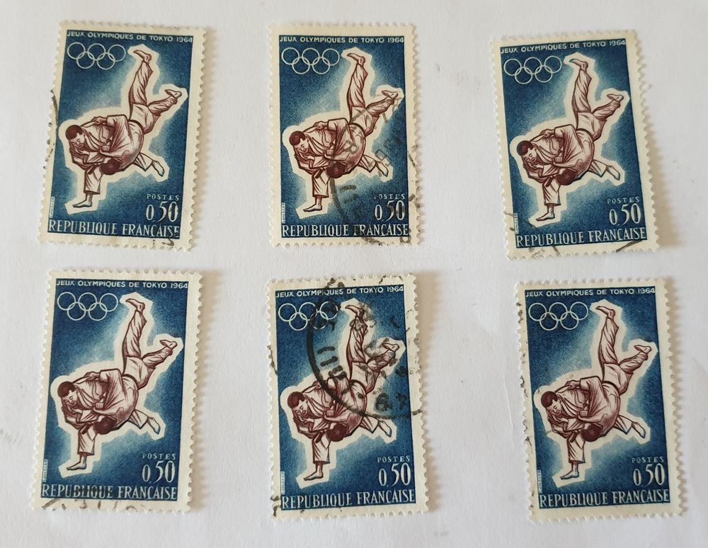 Timbre france Jeux Olympiques de Tokyo(1964)-lot 0.50 euro 