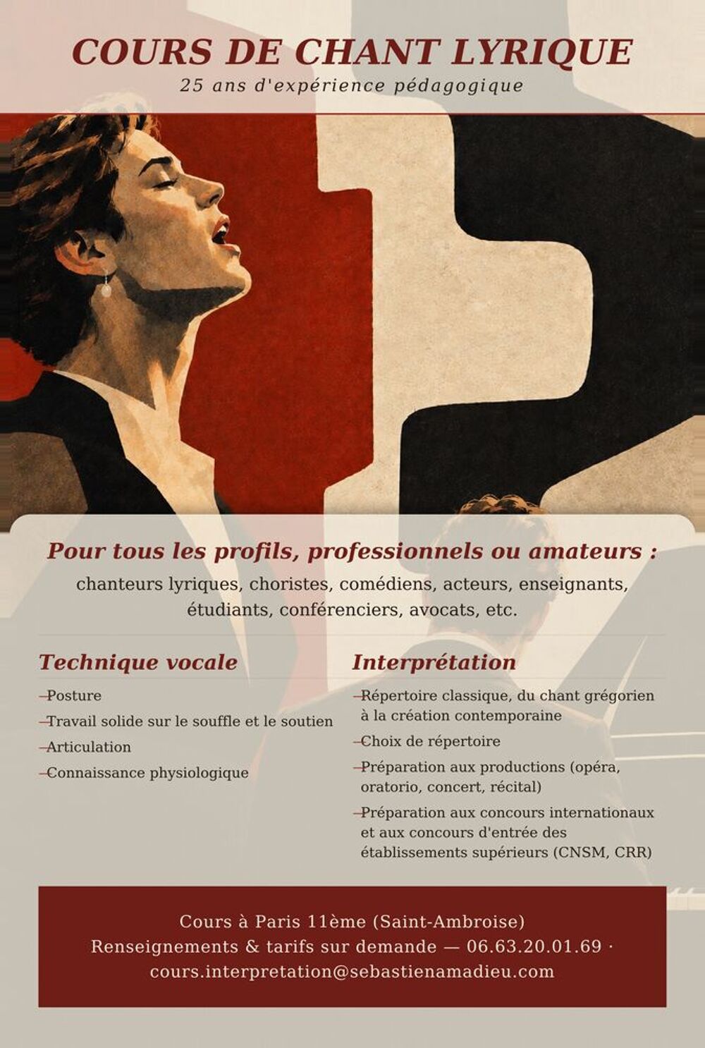   COURS DE CHANT LYRIQUE 