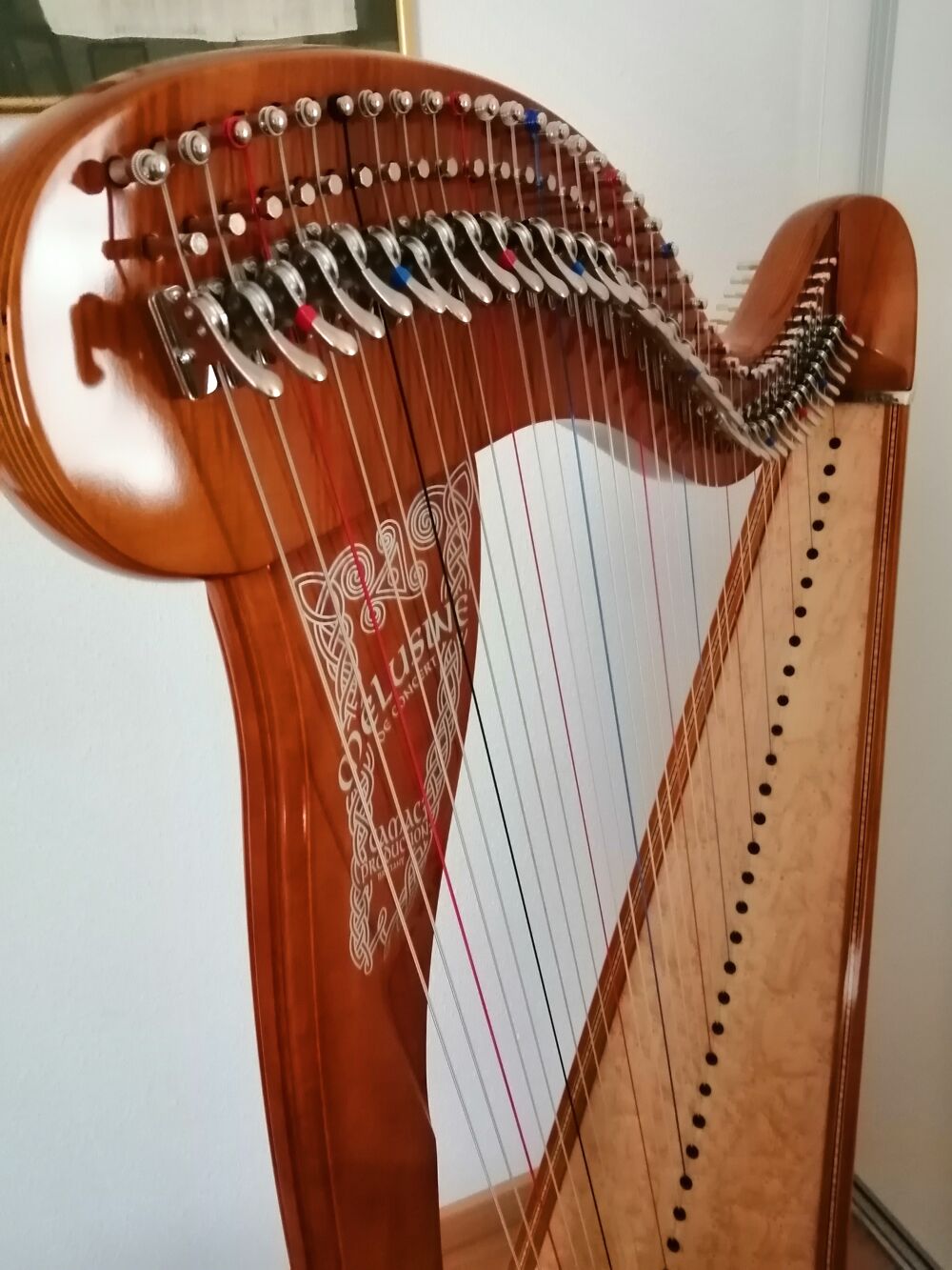 Magnifique harpe celtique M&eacute;lusine de concert Instruments de musique