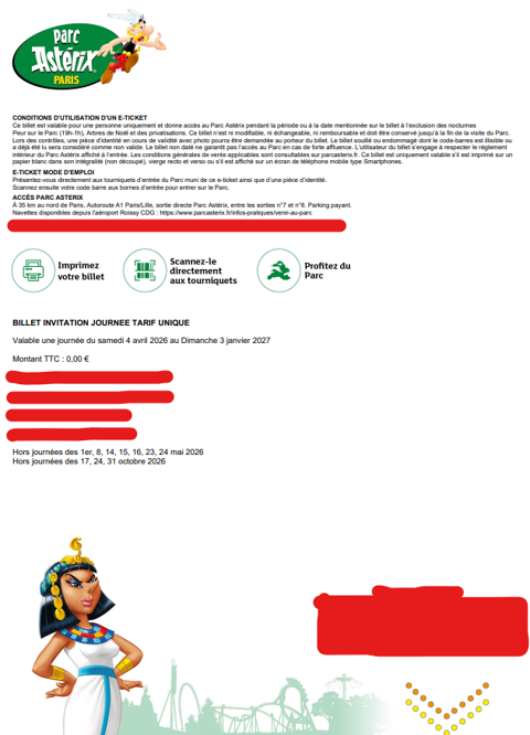 Une place Parc Astérix Téteghem (59)