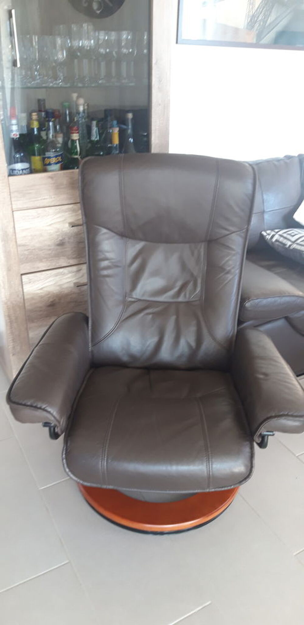 fauteuil relax cuir marron Meubles