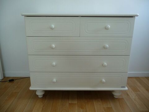 Commode 5 tiroirs SAUTHON laque acrylique blanche 320 Celles-sur-Belle (79)