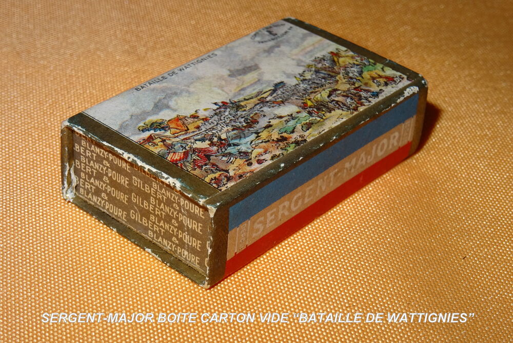ANCIENNE BOITE CARTON SERGENT MAJOR "BATAILLE DE WATTIGNIES" 