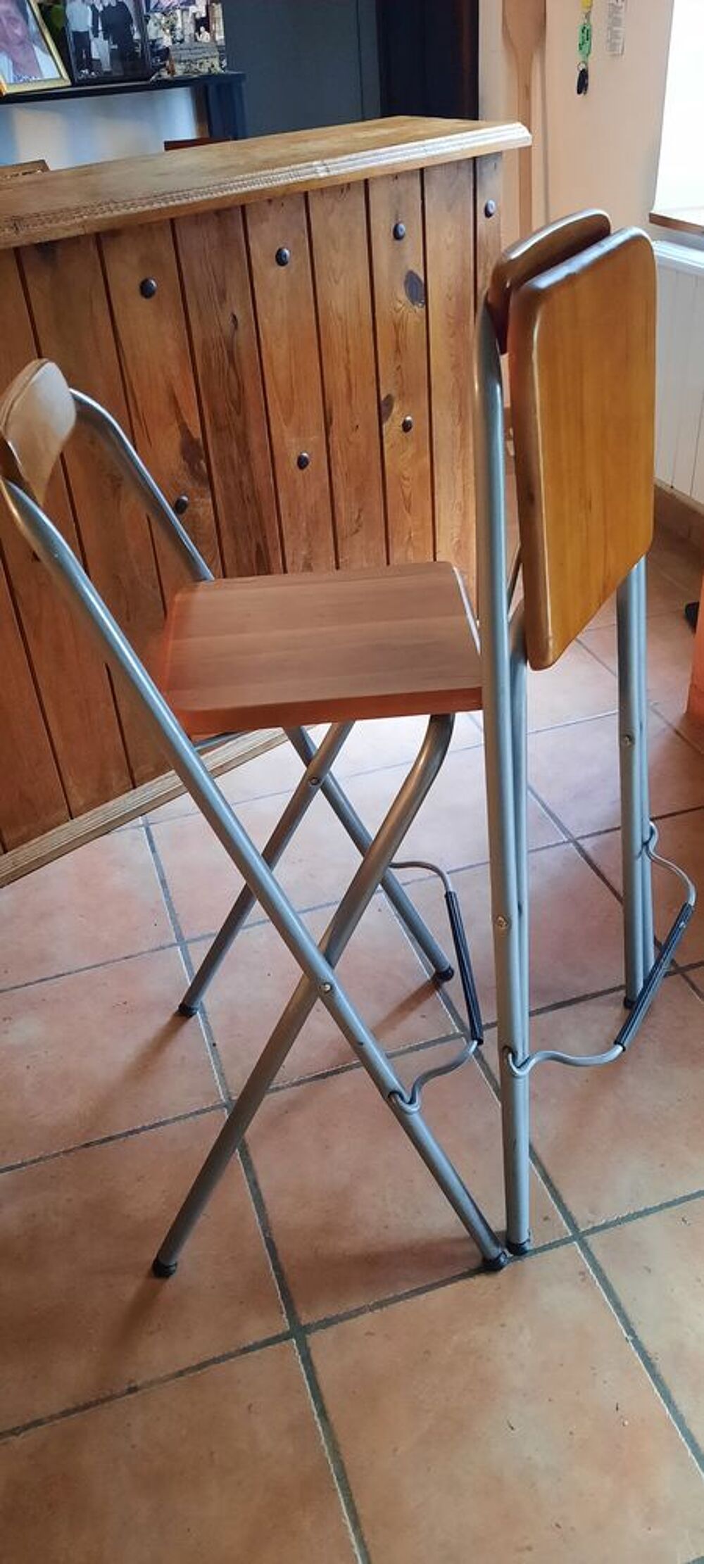 Tabouret pliant de bar bois/m&eacute;tal Meubles