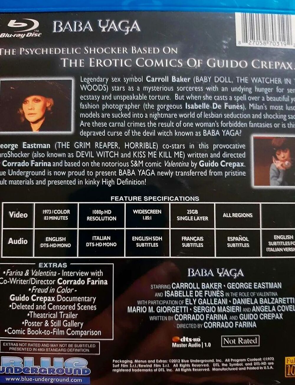 Baba Yaga bluray DVD et blu-ray