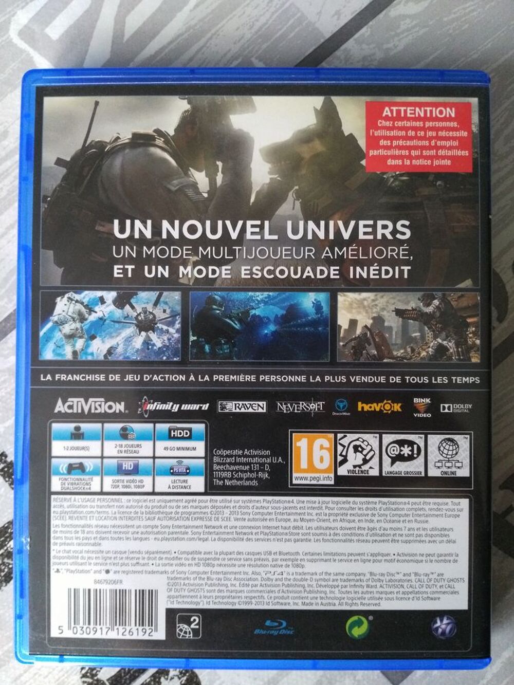 CALL OF DUTY : GHOSTS PS4 Consoles et jeux vidéos