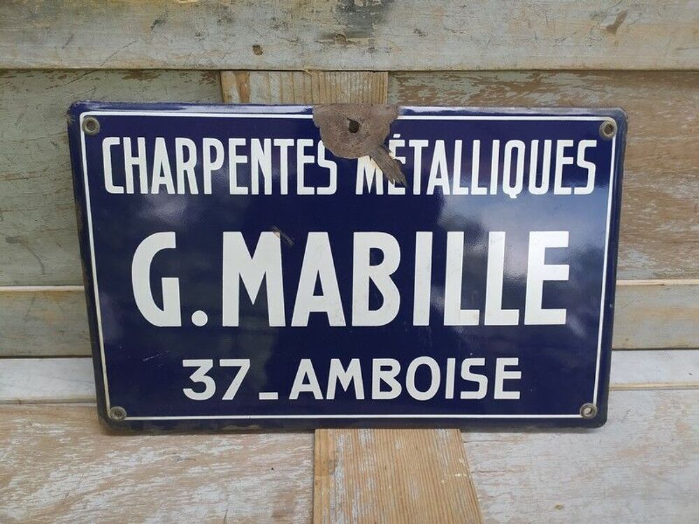 Plaque &Eacute;maill&eacute;e Charpentes M&eacute;talliques G. Mabille Amboise 