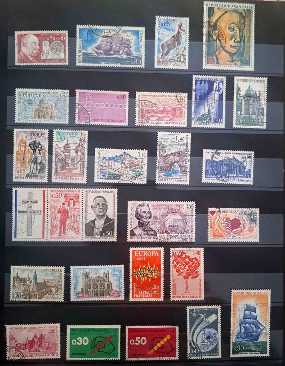 S&eacute;rie de timbres de collection de France D 