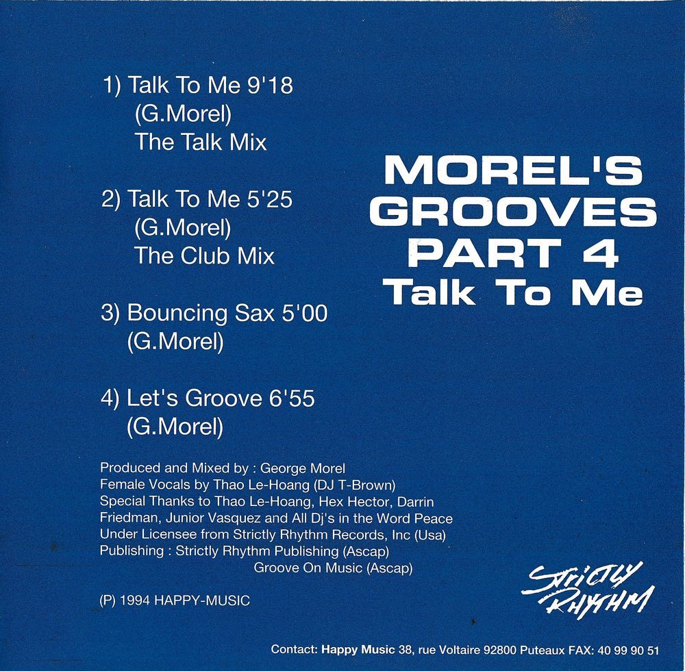 CD George Morel Morel's Grooves Part 4 - Talk To Me (Underg CD et vinyles