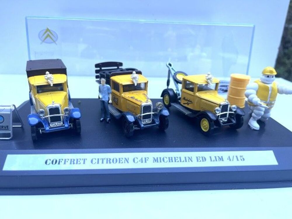 Coffret vintage avec 3 Citroen Michelin C4F en &eacute;dition lim 