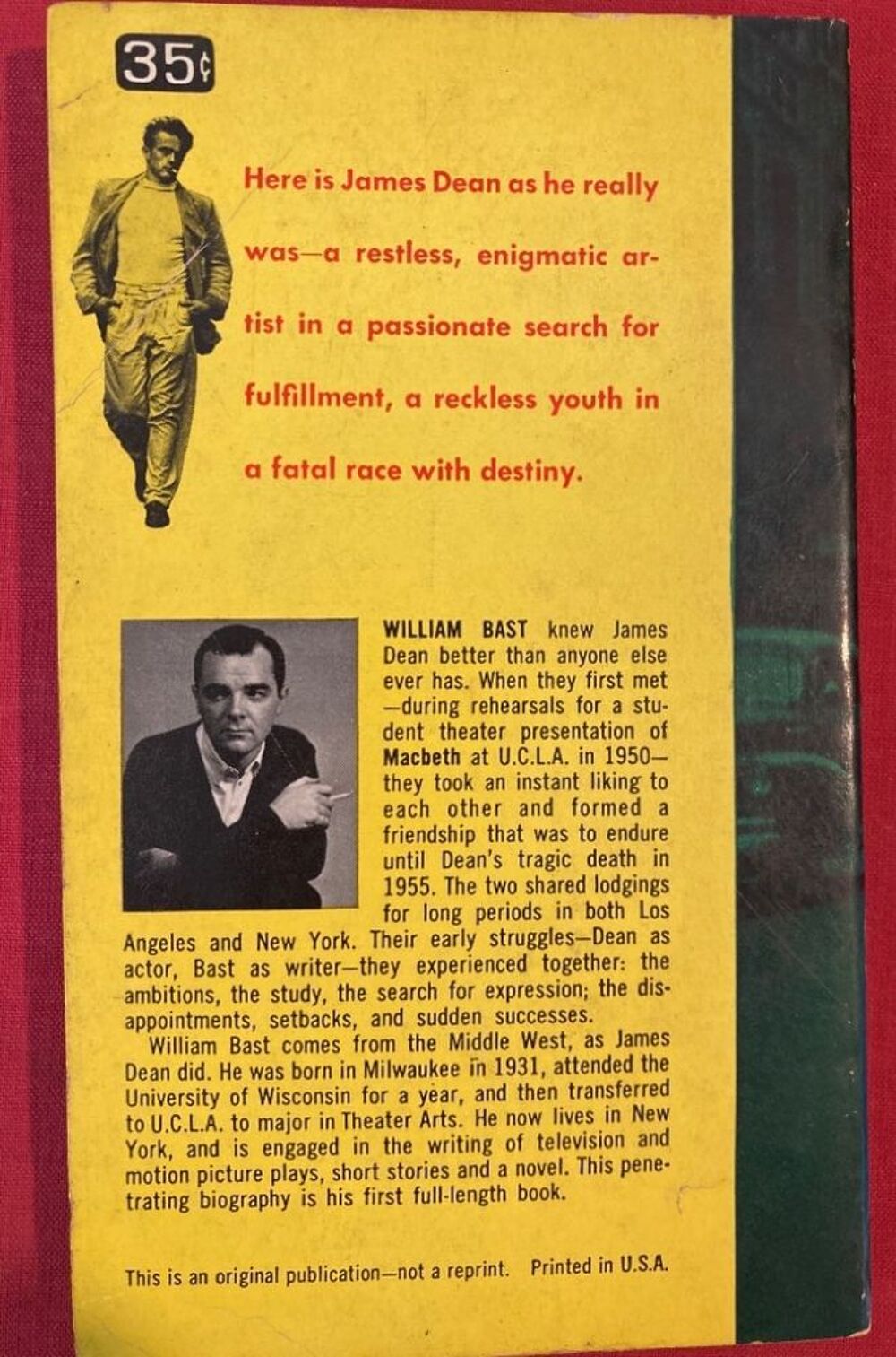 "My life with James Dean", Edition Originale de 1955 par Wil Livres et BD