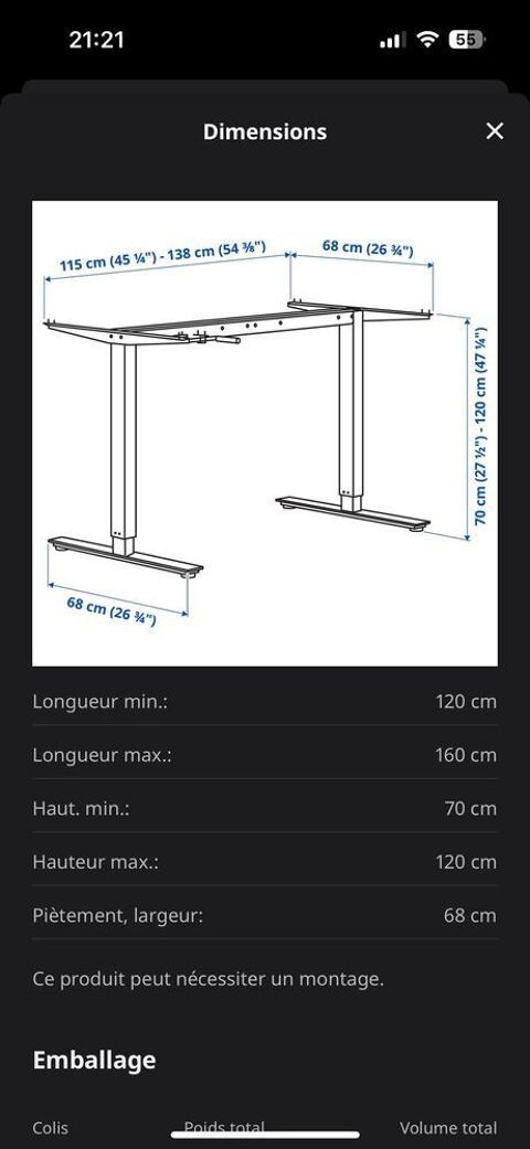 Bureau Ikea 190 Bordeaux (33)