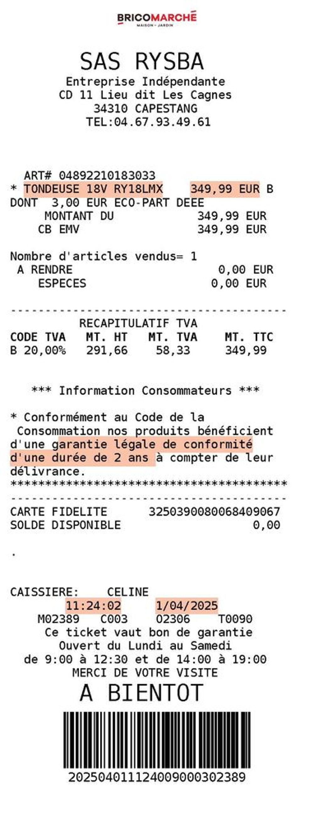 Tondeuse batterie Ryobi 18V RY18;37 cm+batterie 5Ah + charg
Jardin