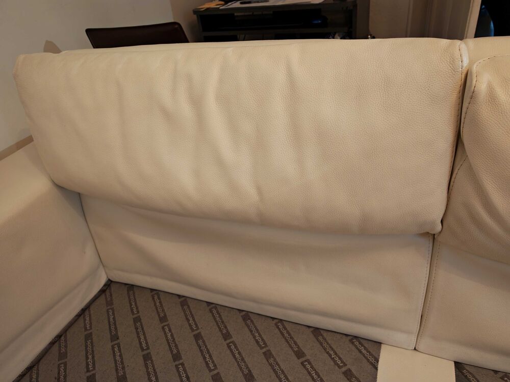 Canap&eacute; ROCHE BOBOIS en cuir blanc Meubles