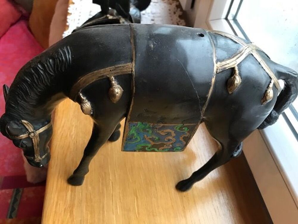 Le sage Toba sur sa mule. Bronze. Chine. Ht 42 CM Décoration