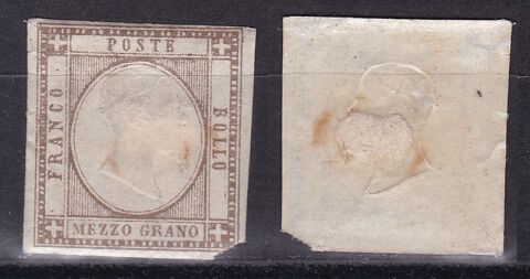 Timbres EUROPE-ITALIE-Royaume des deux Siciles-Naples-1861 Y 12 Lyon 5 (69)