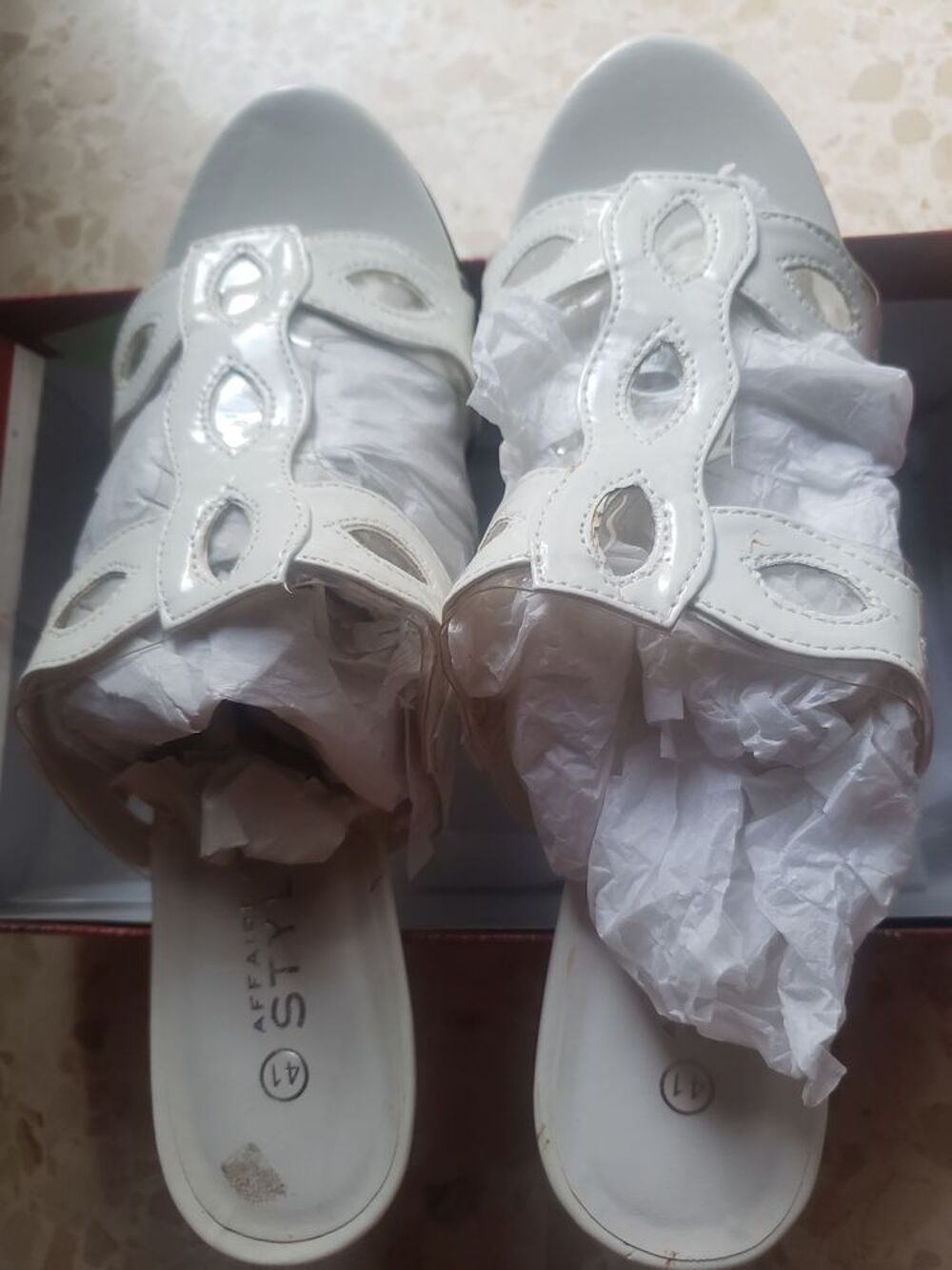 Chaussure &agrave; talon &eacute;t&eacute; - blanc Chaussures