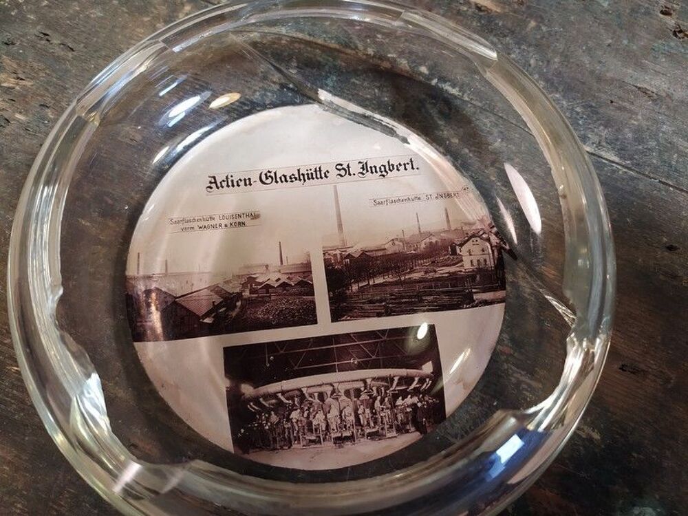 Ancien Cendrier Publicitaire Verrerie Allemande XIX&egrave;me 