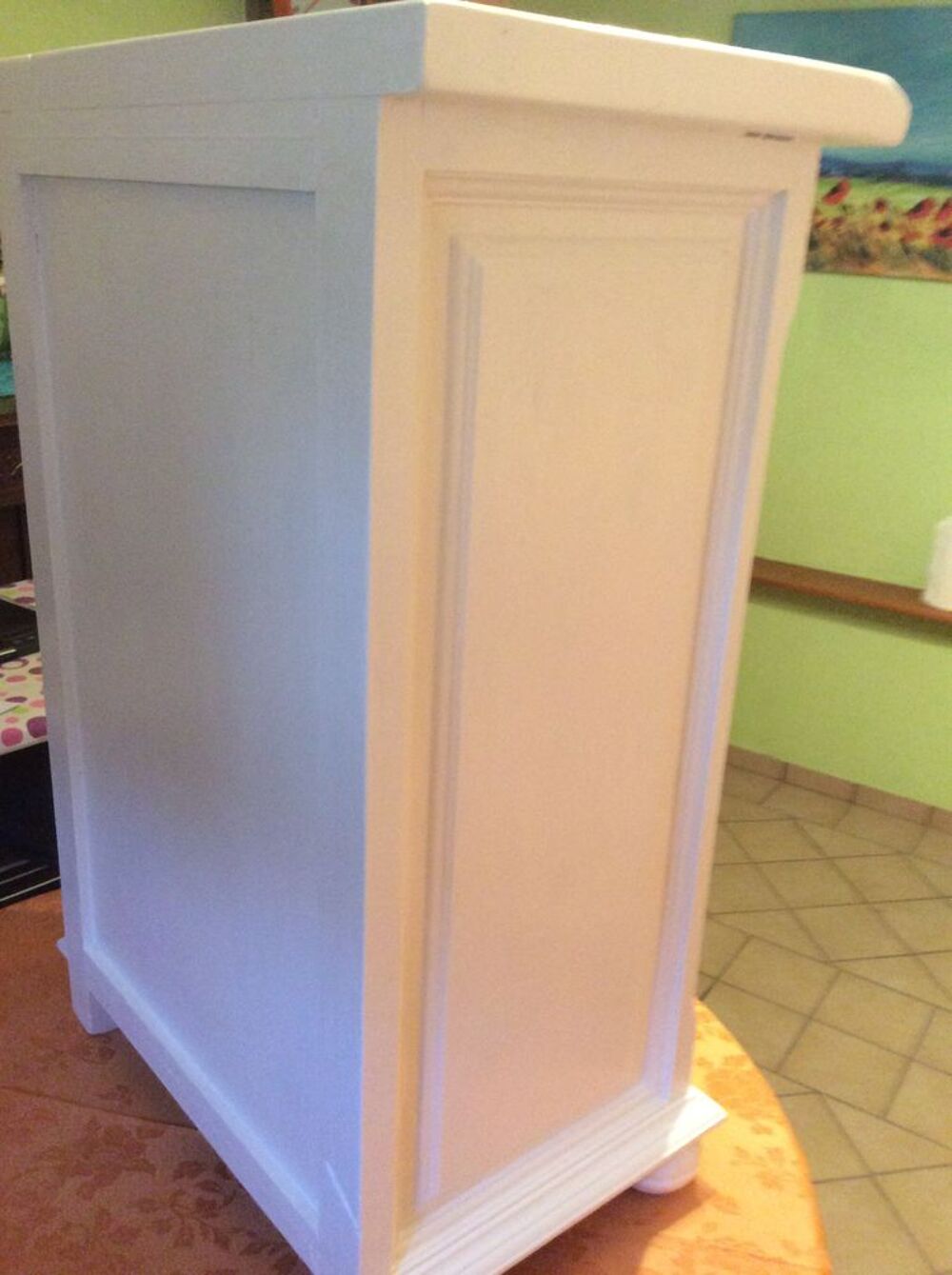 Chiffonnier Anis et Blanc Satin Meubles