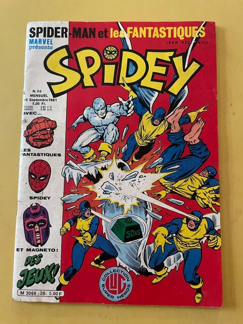 BD SPIDEY N�20 de 09-1981 SPIDER-MAN Les Fantastiques Marvel 42 Vigneux-sur-Seine (91)