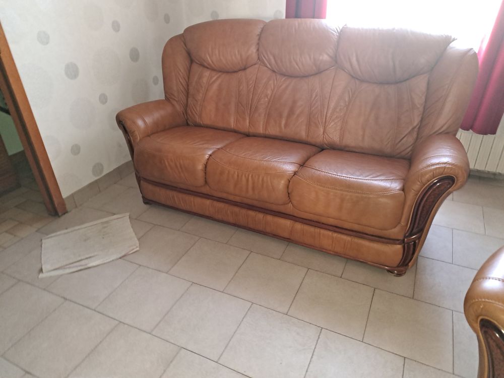 Canap&eacute; Bois massif et cuir Gold (3 ou 4 places) Meubles