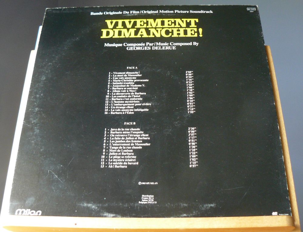 B.O. Vivement Dimanche - Georges Delerue / F. Truffaut CD et vinyles