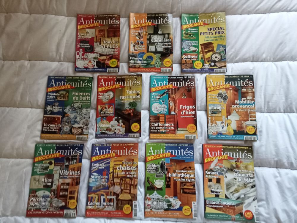 133 anciennes revues antiquit&eacute; brocante
ann&eacute;e de 2001 &agrave; 2012 Livres et BD