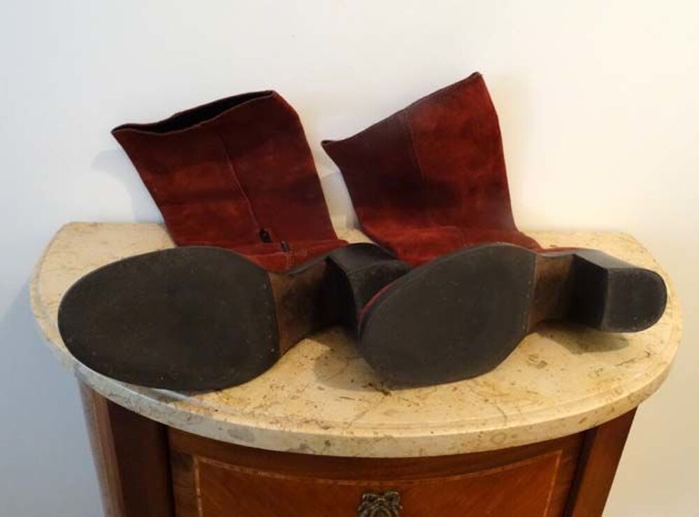 Bottes femme cuir, DONNA PIU, brun cuivr&eacute;, p 38, talons 6,5 Chaussures