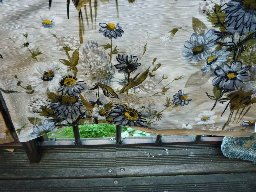 Rideaux/tenture/tissus ameublement/marguerite bleue/doubl&eacute; Décoration