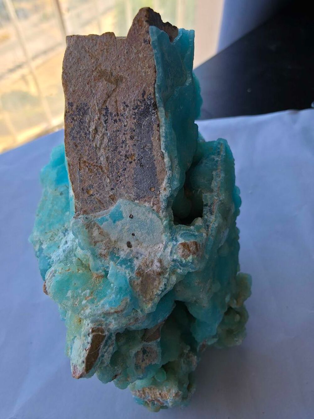Superbe H&eacute;mimorphite Bleue Turquoise Cristallis&eacute;e-Katanga RDC-496g 