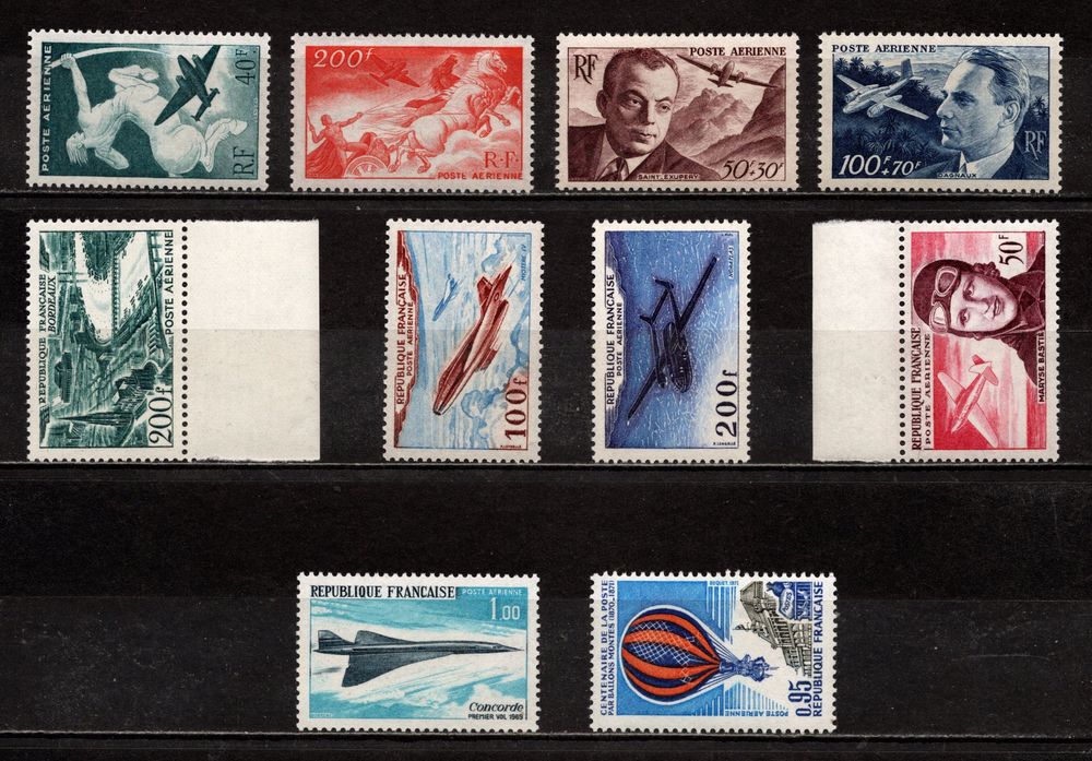 Lot timbres poste a&eacute;rienne**, superbes 