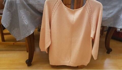 Pull d't maille ajoure fantaisie et doux / manches 3/4 saumon NEUF 10 Courbevoie (92)