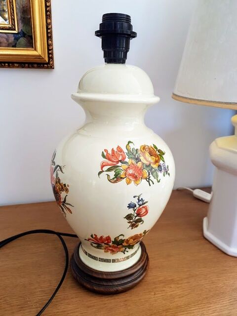 lampe en cramique avec motifs fleurs 45 Ldignan (30)
