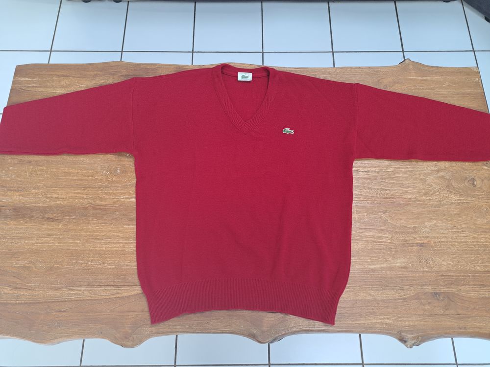 Pull Lacoste Homme classique Col V taille 5 laine Vêtements