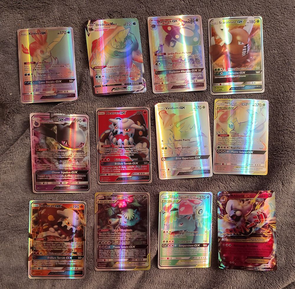 65 cartes Pok&eacute;mon EN FRAN&Ccedil;AIS V ou VMAX ex et gx et escouade Jeux / jouets