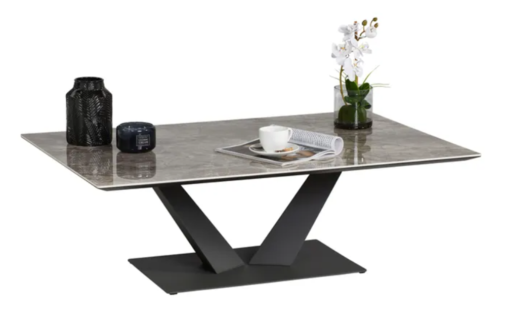 Table basse rectangulaire c&eacute;ramique/ anthracite noir Meubles