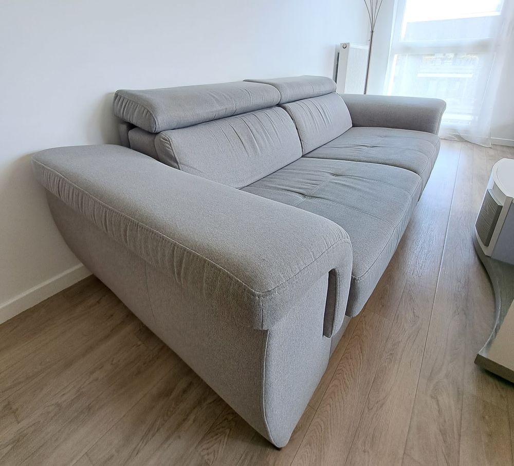 Canap&eacute; 3 places convertible rapido tissu gris Meubles