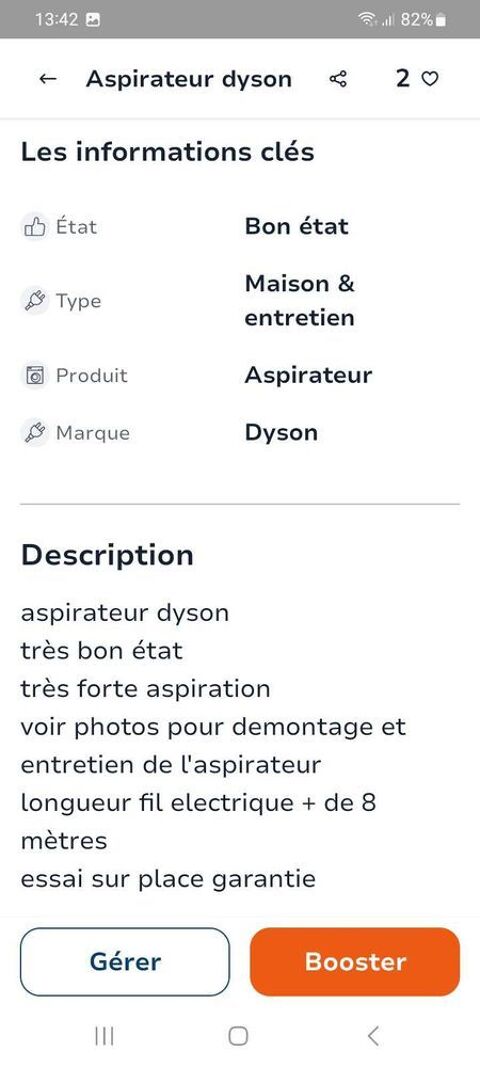 ASPIRATEUR DYSON Pierrefeu-du-Var (83)